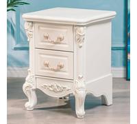 Fully Assembled Nightstand with 2 Drawers Quiet Sliding Rails Rounded Corners for Bedroom Dorm Room Living Room - Modern Storage Solution