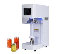 Fully Automatic Can Sealer Machine, 320W Commercial Automatic Cup Sealing Machine, Glass Plastic Tin Can Cup Can Sealer with Counter & LCD Display, Dia 2.17In Height 3.6In & 4.5In & 6.69In(White)
