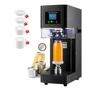 Fully Automatic Can Sealer Machine, 320W Commercial Automatic Cup Sealing Machine, Glass Plastic Tin Can Cup Can Sealer with Counter & LCD Display, Dia 2.17In Height 3.6In & 4.5In & 6.69In(Gray)