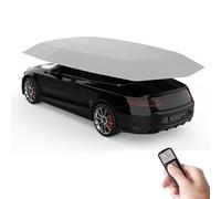 Fully Automatic Car Tent Removable Carport Folding Portable Protection Car Umbrella Sun Protection Universal Awning Cover with Remote Control for Outdoor Camping,Silver,4.2 * 2.20m