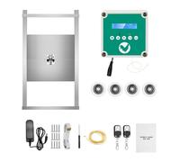 Fully automatic chicken coop door Automatic Chicken Coop Door With Timer Light Sensor LCD Screen Low Battery Alarm Function 4 Setting Modes 2 Remote Controls Safe Weatherproof Reliable(B)