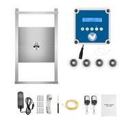 Fully automatic chicken coop door Automatic Solar Chicken Door With Slider Opener Coop LCD Screen With Timer And Light Sensor For Safe Keeping Safe Weatherproof Reliable(B)