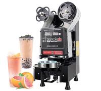 Fully Automatic Cup Sealer Machine, Boba Sealer Machine 500-600 Cups/H for 180 mm Tall & 88/90/95 mm Cup with Digital Control LCD Panel for Bubble Milk Tea Coffee,Black-90/88mm