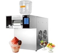 Fully Automatic Electric Ice Shaving Machine for Commercial Use, High Capacity 264lbs/day with Air Cooling and Adjustable Speed, Ideal for Snow Cones and Shaved Ice Treats