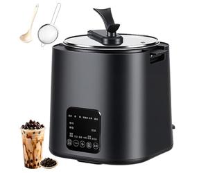 Fully Automatic Pearl Pot 9L, 1300W Commercial Milk Tea Bubble Maker with Smart Control Panel, Anti-scalding Handle, Tapioca Pearls Cooking Pot for Bakery, Dessert Shop