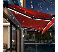 Fully Automatic Retractable Awning with LED Light, Electric Sunshade Shelter for Outdoor Deck, Balcony, and Courtyard