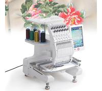 Fully Automatic Smart Embroidery Machine with Color Touch Screen, 12 Needles, Multicolor Embroidery, 500 Patterns, for Commercial and Home Use