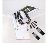 Fully Automatic Telescopic Loft Ladder, Electric Lift Stretch Drop Stairs, Wall Mounted Pulldown Ladder for Attic Roof Access