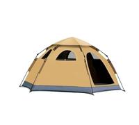 Fully Automatic Tent Outdoor Camping Hexagonal Field 5 People Barbecue Picnic Sunscreen Rainproof Folding(Yellow)