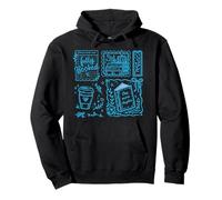 Fully Booked Blue Doodle Book Lover Reading Design Pullover Hoodie