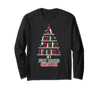 Fully Booked Christmas Tree Funny Bookish Librarian Long Sleeve T-Shirt