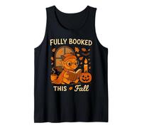 Fully Booked This Fall Dragon Reading Book Bookworm Autumn Tank Top