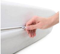 Fully Encased Knitted Jersey Waterproof Mattress Protector - Anti-Allergenic Zipped Bed Topper Cover - Size Single, 90 X 190Cm