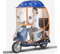 Fully Enclosed Mobility Scooter Rain Cover Canopy, Universal Electric Motorcycle Canopy, Prevent Umbrella with Reflective Strips and Pockets