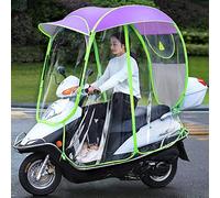 Fully Enclosed Motor Scooter Motorcycle Umbrella Mobility Sun Shade & Rain Cover Waterproof, Universal,Blue (Purple)