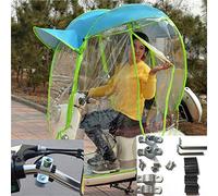 Fully Enclosed Motor Scooter Umbrella Mobility Sun Shade Rain Cover,Universal Electric Motorcycle Sunshade Cover Waterproof,Without Rearview Mirror Installation,Blue