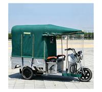 Fully Enclosed Tricycle Sunshade Fabric, Double-zipper Roll-up Rain Canopy with Reflective Strips, Water proof Oxford Fabric, Electric Tricycle Cover(Green,L110XW80CM)