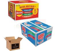 Fully Flavoured 4 Unique Flavours. Includes 32 Individual Packs (25g Each). A Delicious Variety in Every Box! For Snacking (Golden Wonder Blue Box + Walkers Red Box)