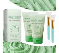 Fully Green Tomato Clay Mask, Green Tomato Clay Mask, Fully Green Tomato Clay Mask Cleanser, Removes Clogged Pore Dirt And Blackheads (2 PCS)