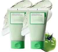Fully Green Tomato Clay Mask Pore Cleanser,Korean Green Tomato Clay Mask Cleanser,Deep into Pores, Removes Pore Dirt, Reduces Blackheads (2 Pcs)