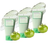 Fully Green Tomato Clay Mask Pore Cleanser, Korean Green Tomato Clay Mask for Face, Deep into Pores, Removes Pore Dirt, Reduces Blackheads, Green Tomato Mask for All Skin (3Pcs)