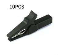 Fully Insulated Safety Crocodile Clips for Electrical Testing, 10PCS Black, compatible for 4mm Standard Banana s