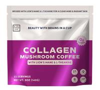Fully Joe's Beauty & Brain Collagen Coffee - Grass-Fed Collagen with Lion’s Mane & L-Theanine | Skin, Hair & Focus Support | Creamy Dairy-Free Nootropic Coffee (23 Servings)