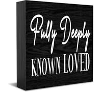 Fully Known Deeply Loved New Home Decor Rustic Gift Ideas Wood Sign Desk Shelf Farmhouse Room Decorations 5 × 5 Inch