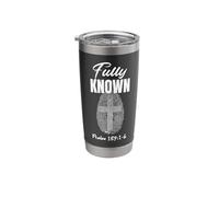 Fully Known Psalm 139:1-6 Christian - Fingerprint Cross Stainless Steel Insulated Tumbler