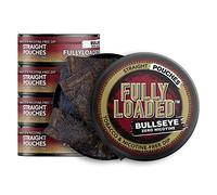 Fully Loaded Chew Tobacco and Nicotine Free Straight Bullseye Pouches Authentic Flavor, Chewing Alternative-5 Cans