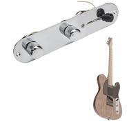 Fully Loaded Guitar Control Plate, 3 Way Loaded Prewired Control Plate Switch Harness Knobs With Jack for Tele/Telecaster Electric Guitar Parts Replacemen, Chrome