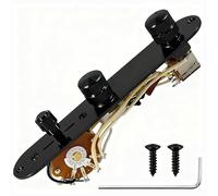 Fully Loaded Guitar Control Plate Prewired 3-way Blade Switch Large pots Knurled Volume Tone Controls Knobs Fit for 6 String Electric Telecaster Style Guitars BLACK