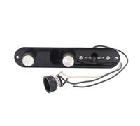 Fully Loaded Guitar Control Plate Prewired 3 Way Switch Volume Tone Controls Harness Electric Guitar Replacement Metal Gold White Pearl (Black)
