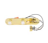 Fully Loaded Guitar Control Plate Prewired 3 Way Volume Tone Controls Plate with Harness for Black - Durable Metal Construction, Easy Installation, Ideal for Electric Guitar (Gold)