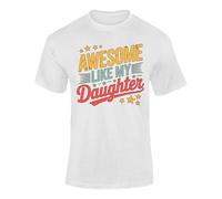 FULLY MERCHED Awesome Like My Daughter T Shirt Funny Dad Gift from Daughter | Father tee for proud dads, ideal for birthdays, Father’s Day, family celebrations and humorous presents.