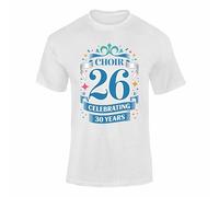FULLY MERCHED Choir Voices 26 T Shirt Celebrating 30 Years Blue Milestone Singing school Concert Music Design Children Crew Neck Top White 5-6 Years Young Choir 2026 01