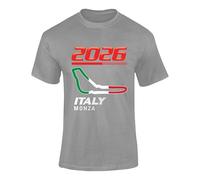 FULLY MERCHED Formula Racing 2026 T-Shirt - Grand Prix Circuit Map tshirt, Motorsport Fan Apparel, Racing Track Map Outline Shirt for Adults Grey S FormulaTracks 02