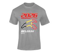 FULLY MERCHED Formula Racing 2026 T-Shirt - Grand Prix Circuit Map tshirt, Motorsport Fan Apparel, Racing Track Map Outline Shirt for Adults Grey L FormulaTracks 03