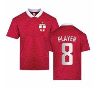 FULLY MERCHED Personalised England Football Shirt Custom Name Number Adults | Polo-style jersey with flag back print for supporters, match days, tournaments, teams and birthday gifts.
