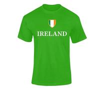 FULLY MERCHED Personalised Ireland Flag Football T Shirt 1E13 Green