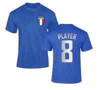 FULLY MERCHED Personalised Italy Football T Shirt Mens Womens Kids Custom | Italian flag supporter print name number Italia fan tee. Match day tournament gift jersey tops & soccer apparel.