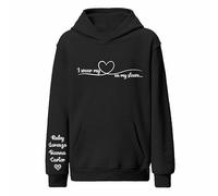 FULLY MERCHED Personalised Mum Jumper Mum Hoodie Heart on My Sleeve Names | Custom family names printed on the sleeve of a personalised mum hoodie, ideal for Mum, Grandma, Mama or Carer gifts.
