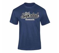 FULLY MERCHED Real Superdad T Shirt Funny Dad Graphic Tee 1NL Navy