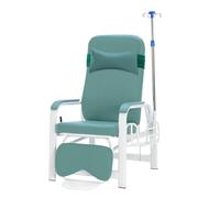 Fully Reclining Lab Draw Chair with Leather Armrests and Steel Frame for Patient Comfort in Medical and Research Settings