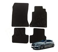 Fully Tailored Car Mats for Mercedes A Class W176 2013-2018, Set of 4 Floor Mats, Black with Black Trim with 2 Safety Clips by Connected Essentials