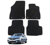 Fully Tailored Car Mats for Vauxhall Astra K 2015-2021, Set of 4 Floor Mats, Black with Black Trim with 4 Safety Clips by Connected Essentials