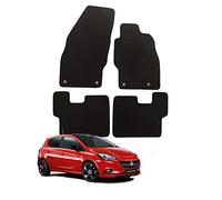 Fully Tailored Car Mats for Vauxhall Corsa E 2014-2019, Set of 4 Floor Mats, Black with Black Trim with 4 Safety Clips by Connected Essentials
