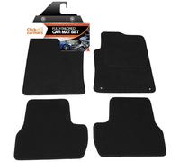 Fully Tailored Deluxe Car Floor Mats to fit Citroen DS3 2010-2018 - 4 Piece Set - Black Carpet - Black Trim - Heavy Duty Heel Pad