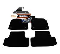 Fully Tailored Deluxe Car Mats to fit Audi Q2 2016-Onwards - 4 Piece - Black Carpet - Black Trim - Heavy Duty Heel Pad - 20-3910