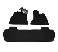 Fully Tailored Deluxe Car Mats to fit Citroen Berlingo Multispace 2008-onwards - 3 Piece - Black Carpet - Black Trim - Heavy Duty Heel Pad - 20-1051
